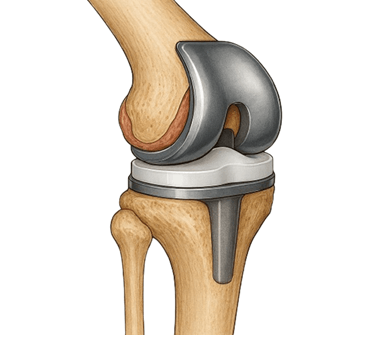 Knee Replacement anatomy illustration