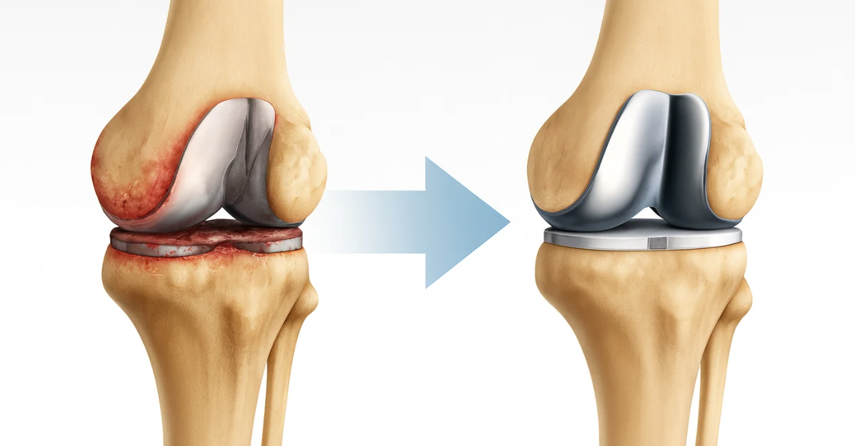 Revision Knee Replacement anatomy illustration